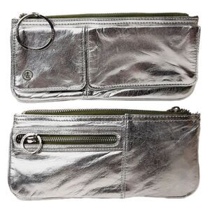 MATT & NAT Vintage Silver Clutch Long Wallet Metallic Vegan Leather